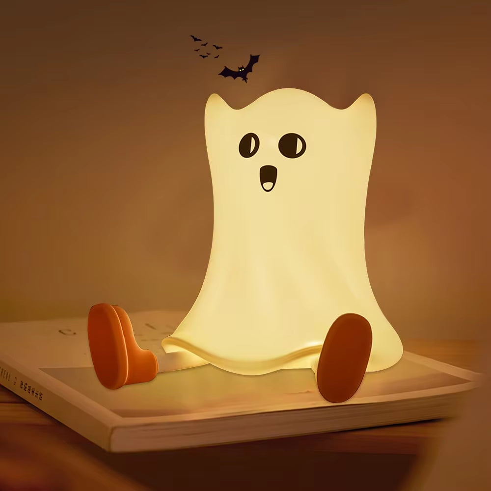 Halloween Pumpkin Night Lights Cute Soft Silicone Safe Lamp Decorations Timing Dimmable Bedside Decor Kids Baby Halloween Gifts