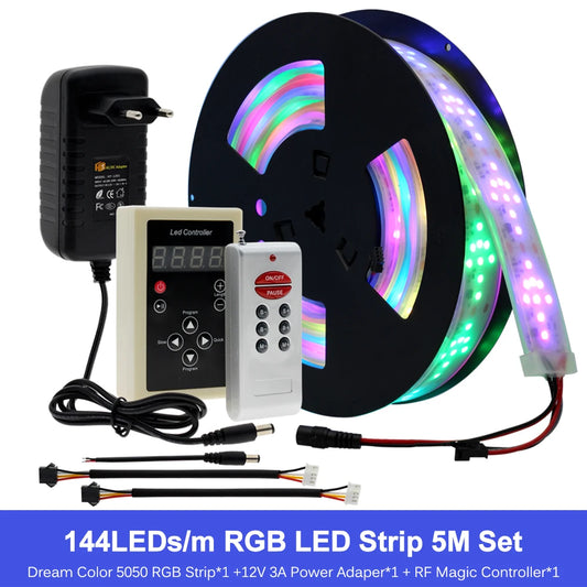 LED Horse Race Light 1903 RGB Color Runing Changeable LED Strip 5M 10M +133 Program RF Controller Holiday Decoracion Fairy Light